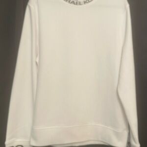 Michael Kors Men’s White Logo Trim Cotton Blend Sweater Size XL